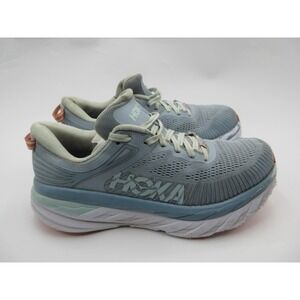 Hoka One One Bondi 7 Shoes Womens Size 8.5 Blue Gray Road Running Cushioned